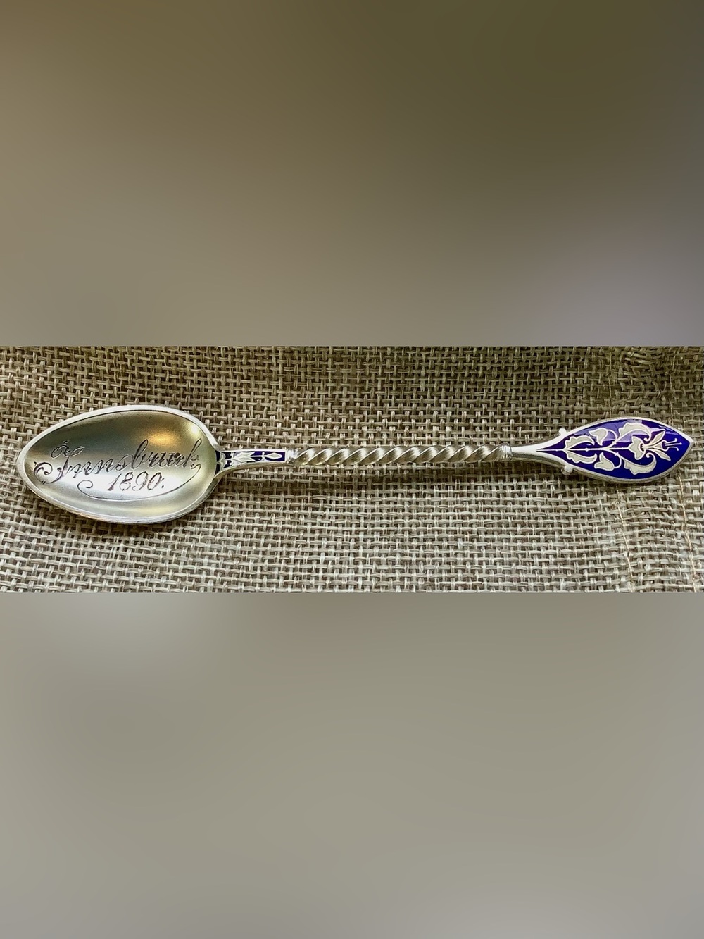 Antique Sterling Silver David Andersen Demitasse Spoon Signed Innsbruck 1890